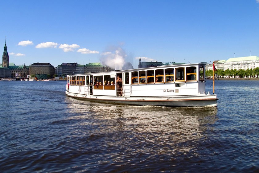 Croisière en bateau à vapeur sur l'Alster intérieur et l'Alster extérieur