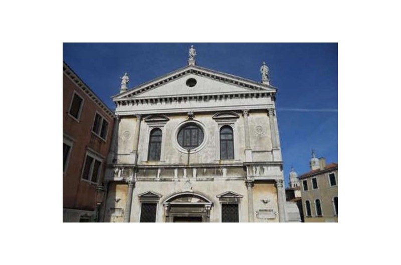 Outside view of the classic church Chiesa di San Sebastiano in Venice